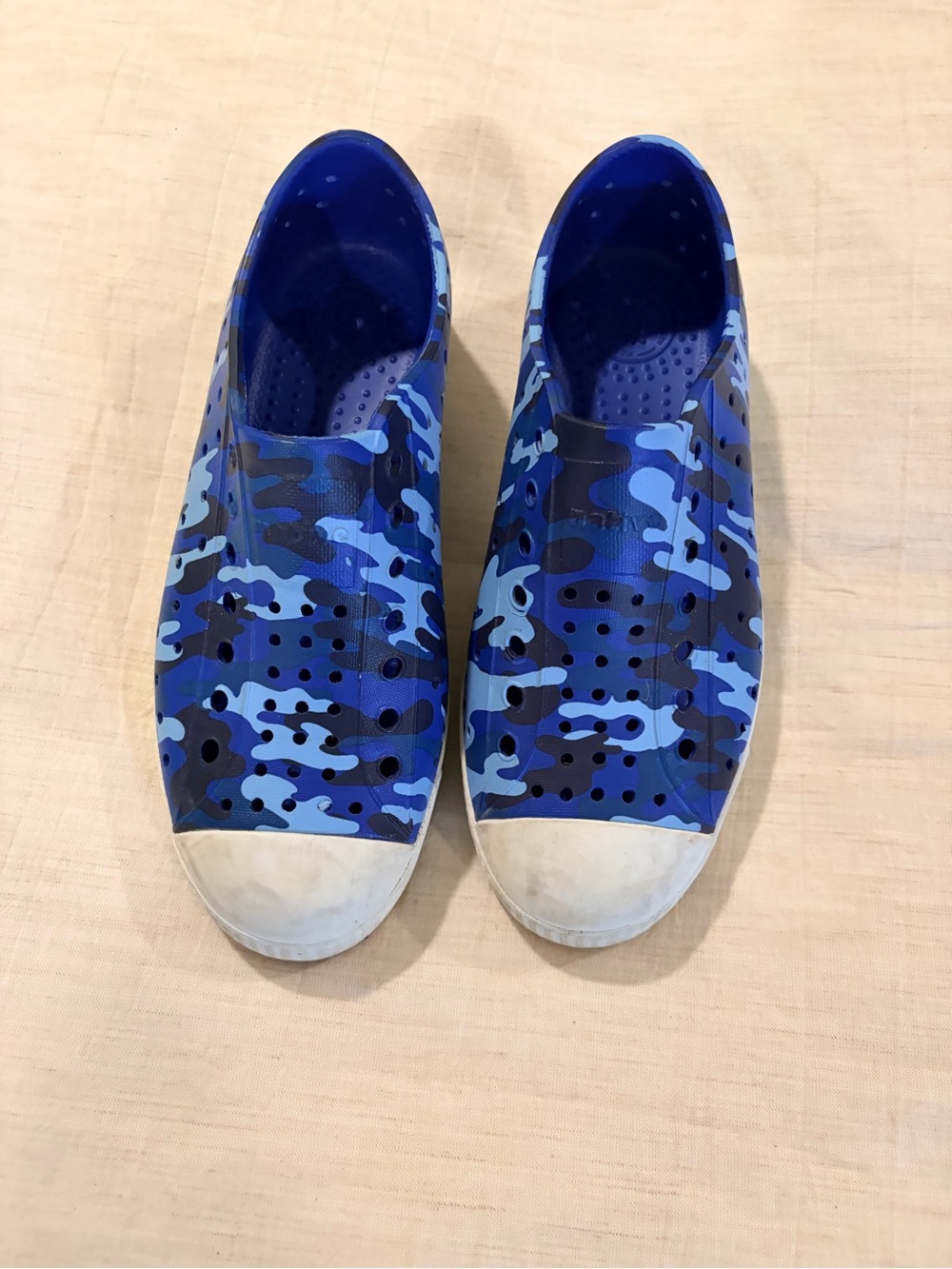 Kids Native Shoes - Blue Camo size 2